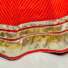 GEORGETTE GOLDEN SILVER WORK EXTRA FLARED LEHENGA