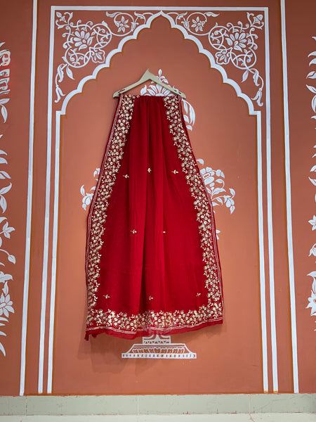PITTAN WORK PURE CHIFFON SAREE