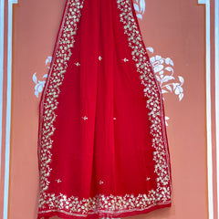 PITTAN WORK PURE CHIFFON SAREE