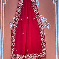 PITTAN WORK PURE CHIFFON SAREE