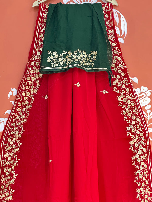 PITTAN WORK PURE CHIFFON SAREE