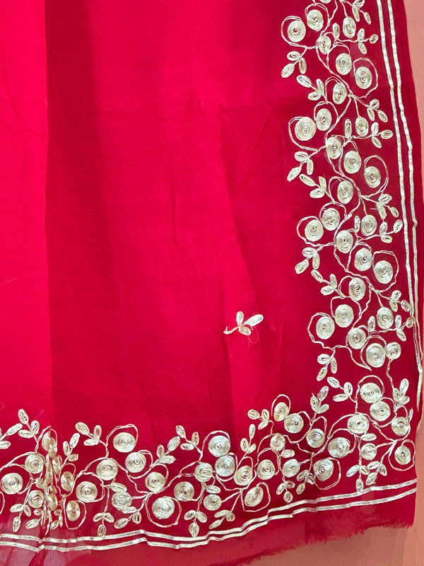PITTAN WORK PURE CHIFFON SAREE