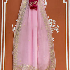 PITTAN WORK PURE CHIFFON SAREE
