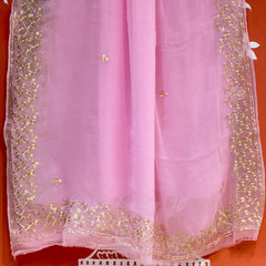 PITTAN WORK PURE CHIFFON SAREE