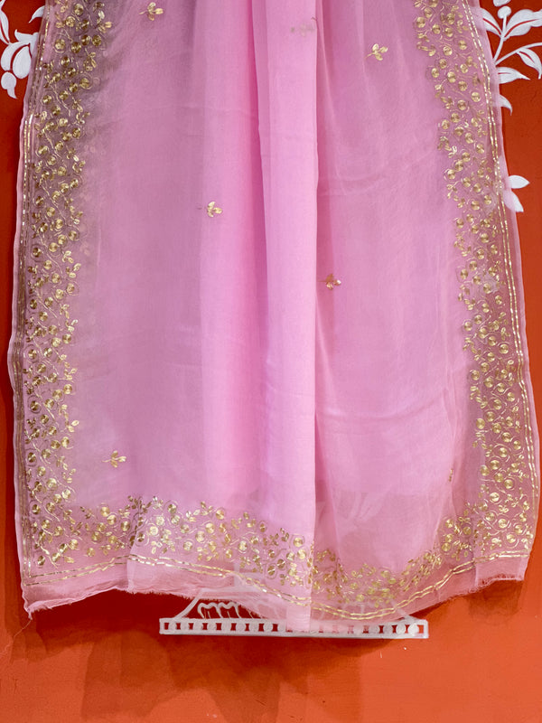 PITTAN WORK PURE CHIFFON SAREE