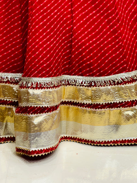 GEORGETTE GOLDEN SILVER WORK EXTRA FLARED LEHENGA