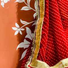 GEORGETTE GOLDEN SILVER WORK EXTRA FLARED LEHENGA