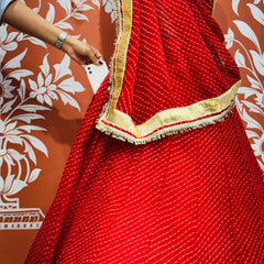 GEORGETTE GOLDEN SILVER WORK EXTRA FLARED LEHENGA