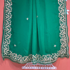 PITTAN WORK PURE CHIFFON SAREE