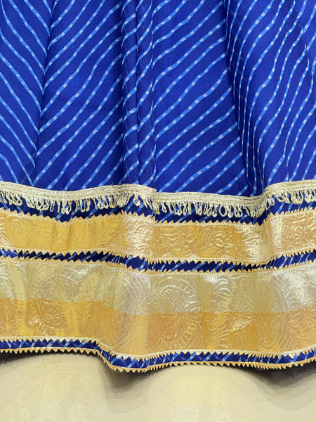 GEORGETTE GOLDEN SILVER WORK EXTRA FLARED LEHENGA
