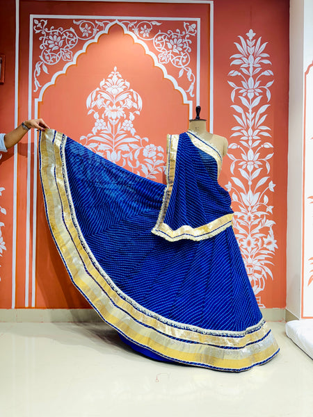 GEORGETTE GOLDEN SILVER WORK EXTRA FLARED LEHENGA