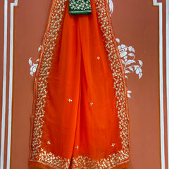 PITTAN WORK PURE CHIFFON SAREE