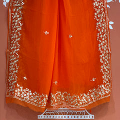 PITTAN WORK PURE CHIFFON SAREE