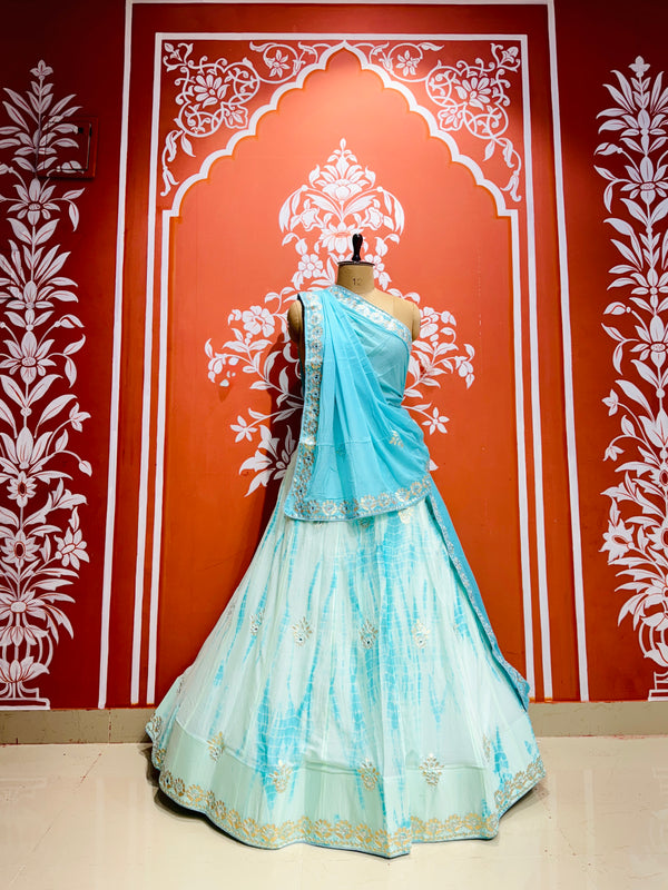 CHINON SHIBORI HANDWORK GOTA PATTI LEHENGA