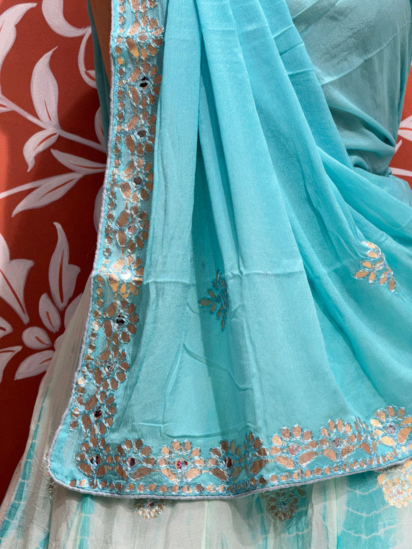 CHINON SHIBORI HANDWORK GOTA PATTI LEHENGA