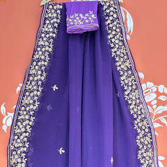 PITTAN WORK PURE CHIFFON SAREE