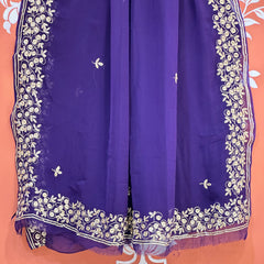 PITTAN WORK PURE CHIFFON SAREE