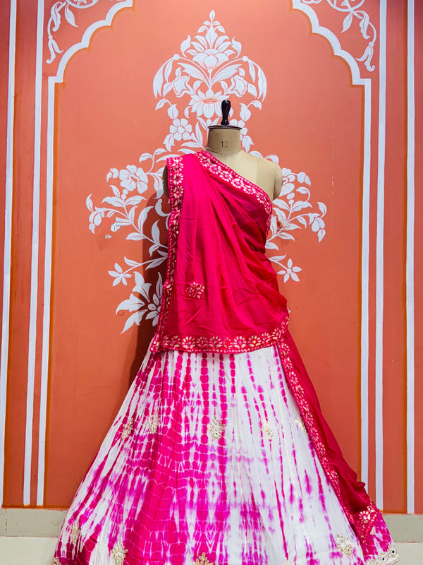 CHINON SHIBORI HANDWORK GOTA PATTI LEHENGA