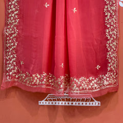 PITTAN WORK PURE CHIFFON SAREE
