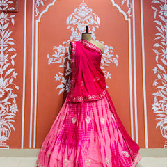 CHINON SHIBORI HANDWORK GOTA PATTI LEHENGA
