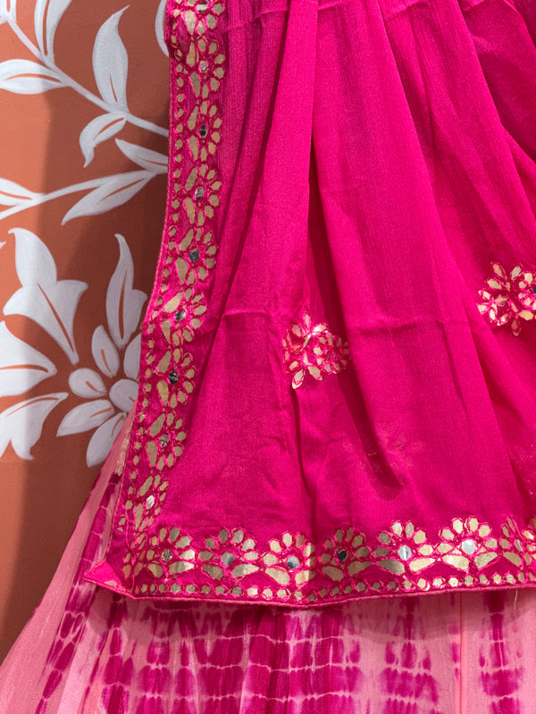 CHINON SHIBORI HANDWORK GOTA PATTI LEHENGA
