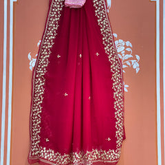 PITTAN WORK PURE CHIFFON SAREE