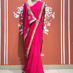 CXC GEORGETTE MOTHRA SILVER WORK SAREE