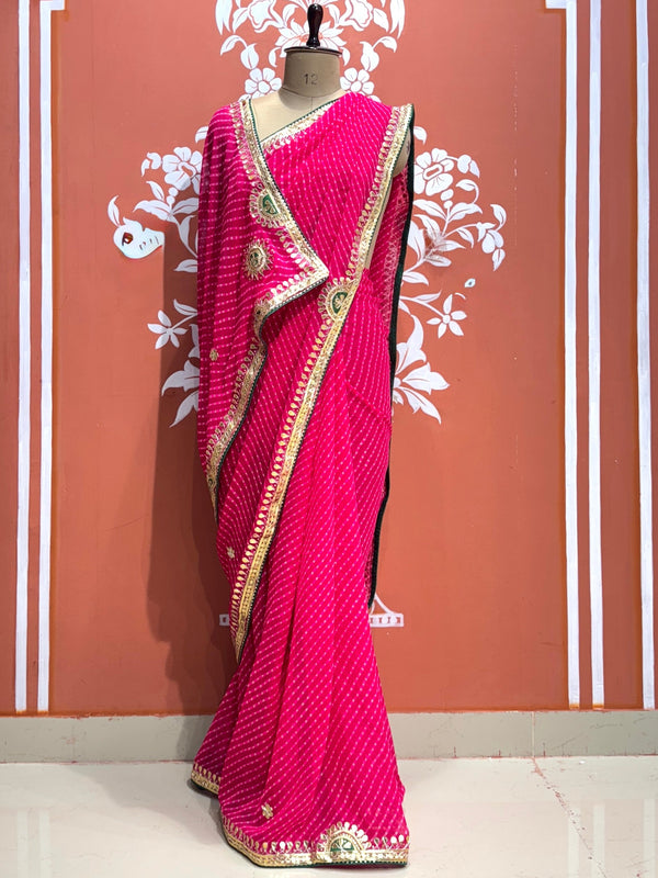 CXC GEORGETTE MOTHRA SILVER WORK SAREE