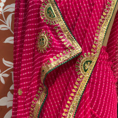CXC GEORGETTE MOTHRA SILVER WORK SAREE