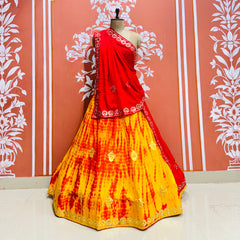 CHINON SHIBORI HANDWORK GOTA PATTI LEHENGA