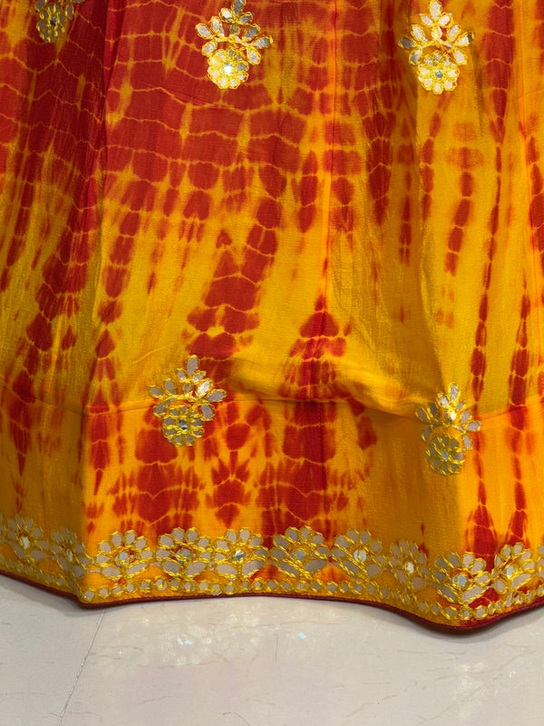 CHINON SHIBORI HANDWORK GOTA PATTI LEHENGA
