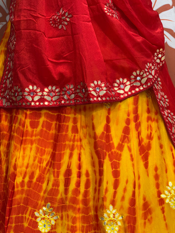 CHINON SHIBORI HANDWORK GOTA PATTI LEHENGA