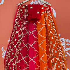 PURE CHIFFON KACHI PATTI SAREE
