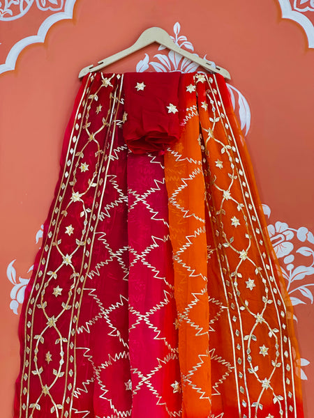 PURE CHIFFON KACHI PATTI SAREE