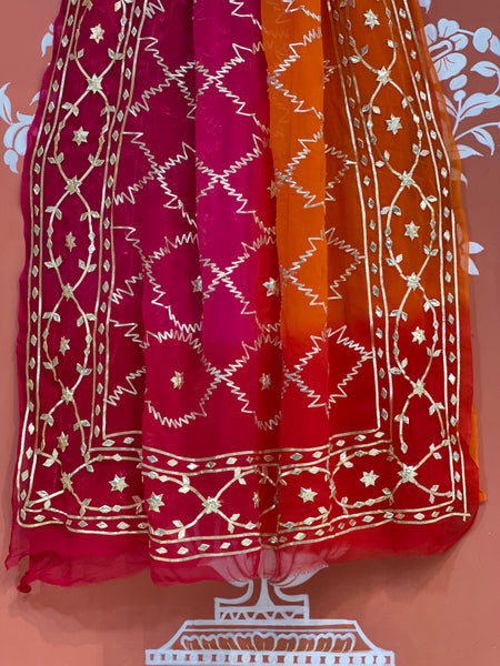 PURE CHIFFON KACHI PATTI SAREE
