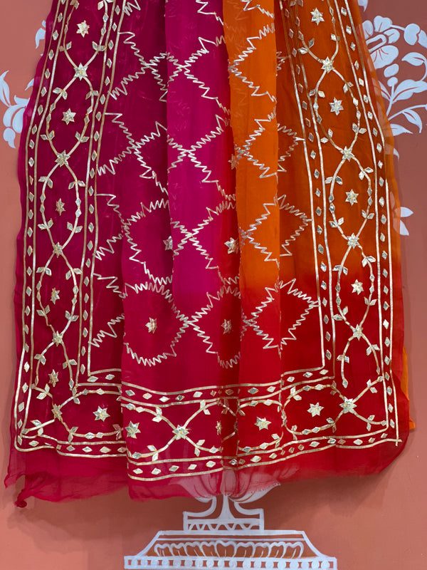 PURE CHIFFON KACHI PATTI SAREE