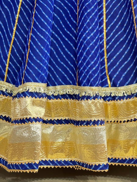 GEORGETTE GOLDEN SILVER WORK EXTRA FLARED LEHENGA