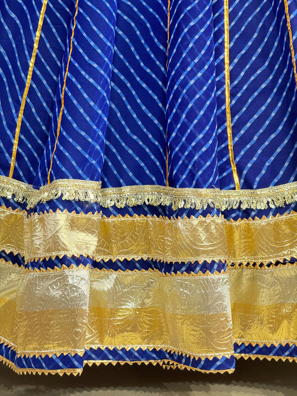 GEORGETTE GOLDEN SILVER WORK EXTRA FLARED LEHENGA