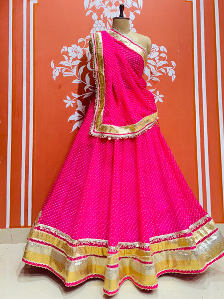 GEORGETTE GOLDEN SILVER WORK EXTRA FLARED LEHENGA