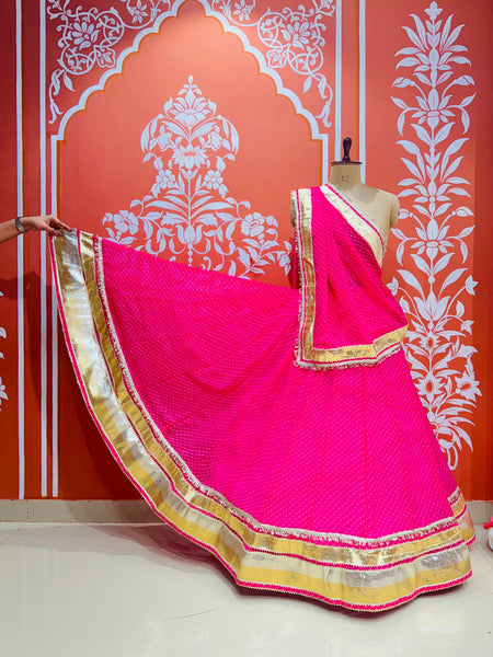 GEORGETTE GOLDEN SILVER WORK EXTRA FLARED LEHENGA