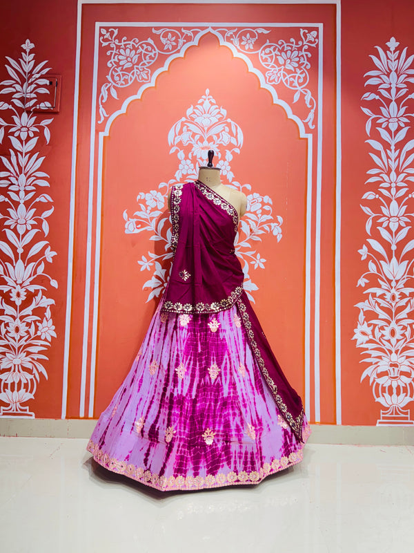 CHINON SHIBORI HANDWORK GOTA PATTI LEHENGA