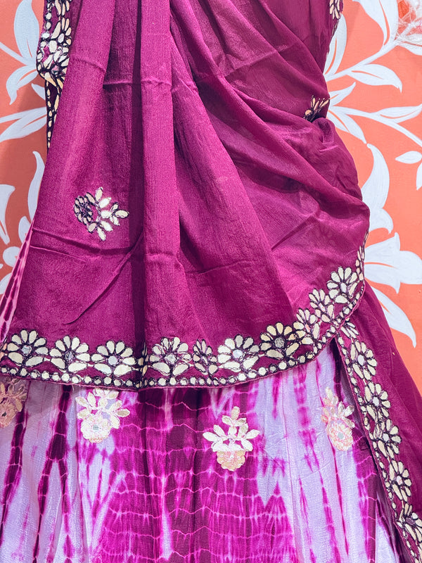 CHINON SHIBORI HANDWORK GOTA PATTI LEHENGA