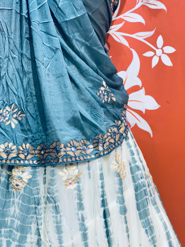 CHINON SHIBORI HANDWORK GOTA PATTI LEHENGA