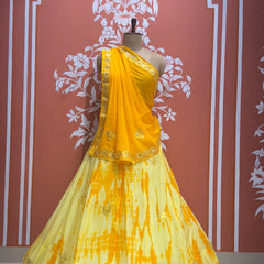 CHINON SHIBORI HANDWORK GOTA PATTI LEHENGA