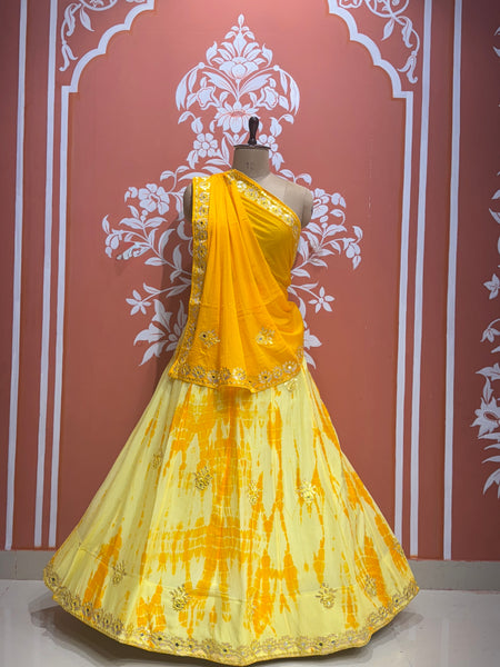 CHINON SHIBORI HANDWORK GOTA PATTI LEHENGA