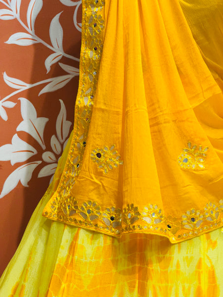 CHINON SHIBORI HANDWORK GOTA PATTI LEHENGA