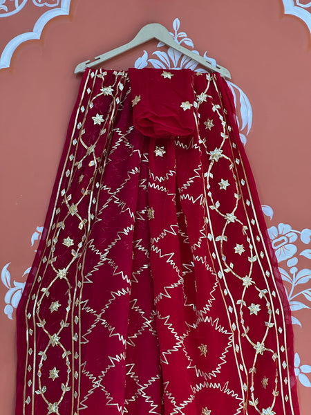 PURE CHIFFON KACHI PATTI SAREE
