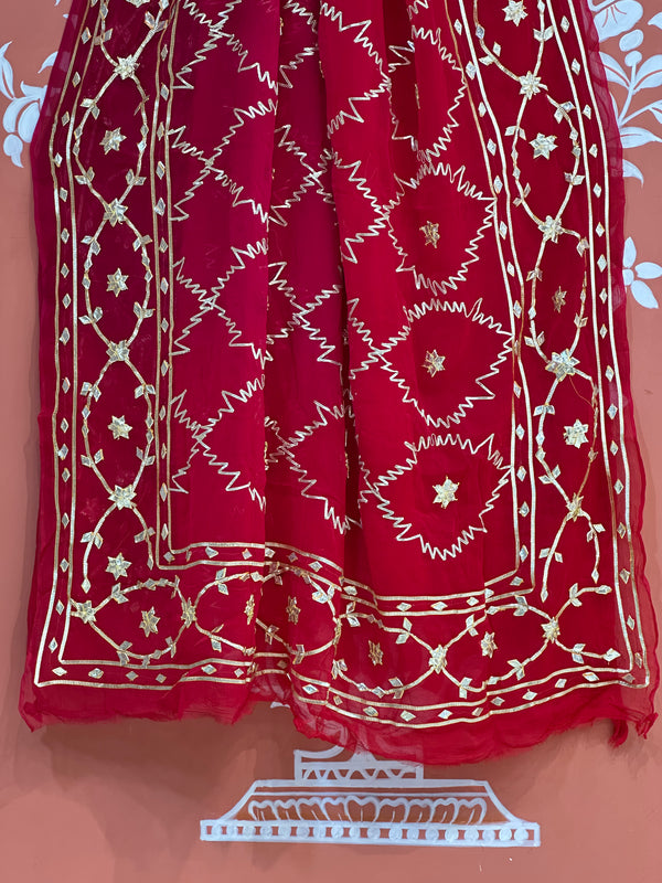 PURE CHIFFON KACHI PATTI SAREE