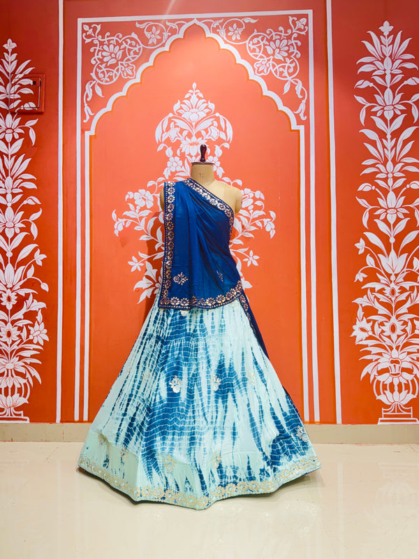 CHINON SHIBORI HANDWORK GOTA PATTI LEHENGA