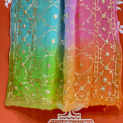 PURE CHIFFON KACHI PATTI SAREE